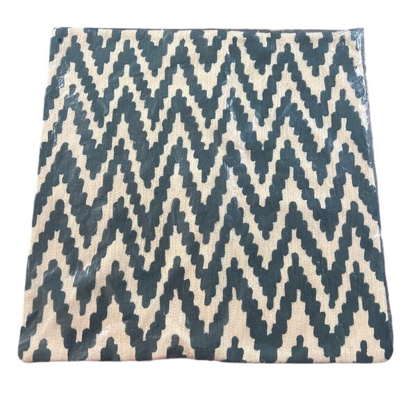West Elm Green Organic Chevron Grey Patterned Pillow Cover - Picture 1 of 5